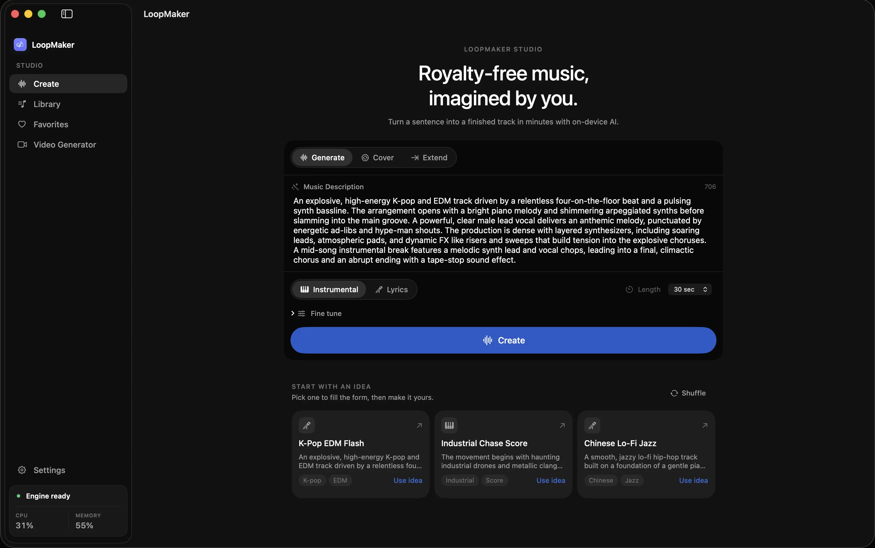 LoopMaker app interface
